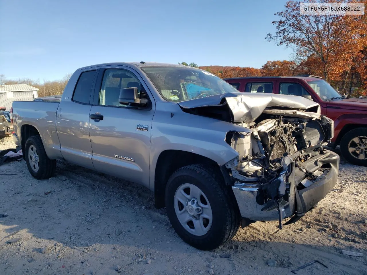 2018 Toyota Tundra Double Cab Sr VIN: 5TFUY5F16JX688022 Lot: 77738534