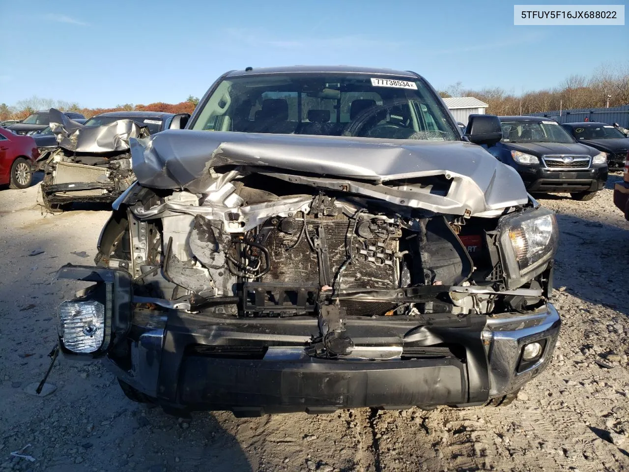 2018 Toyota Tundra Double Cab Sr VIN: 5TFUY5F16JX688022 Lot: 77738534