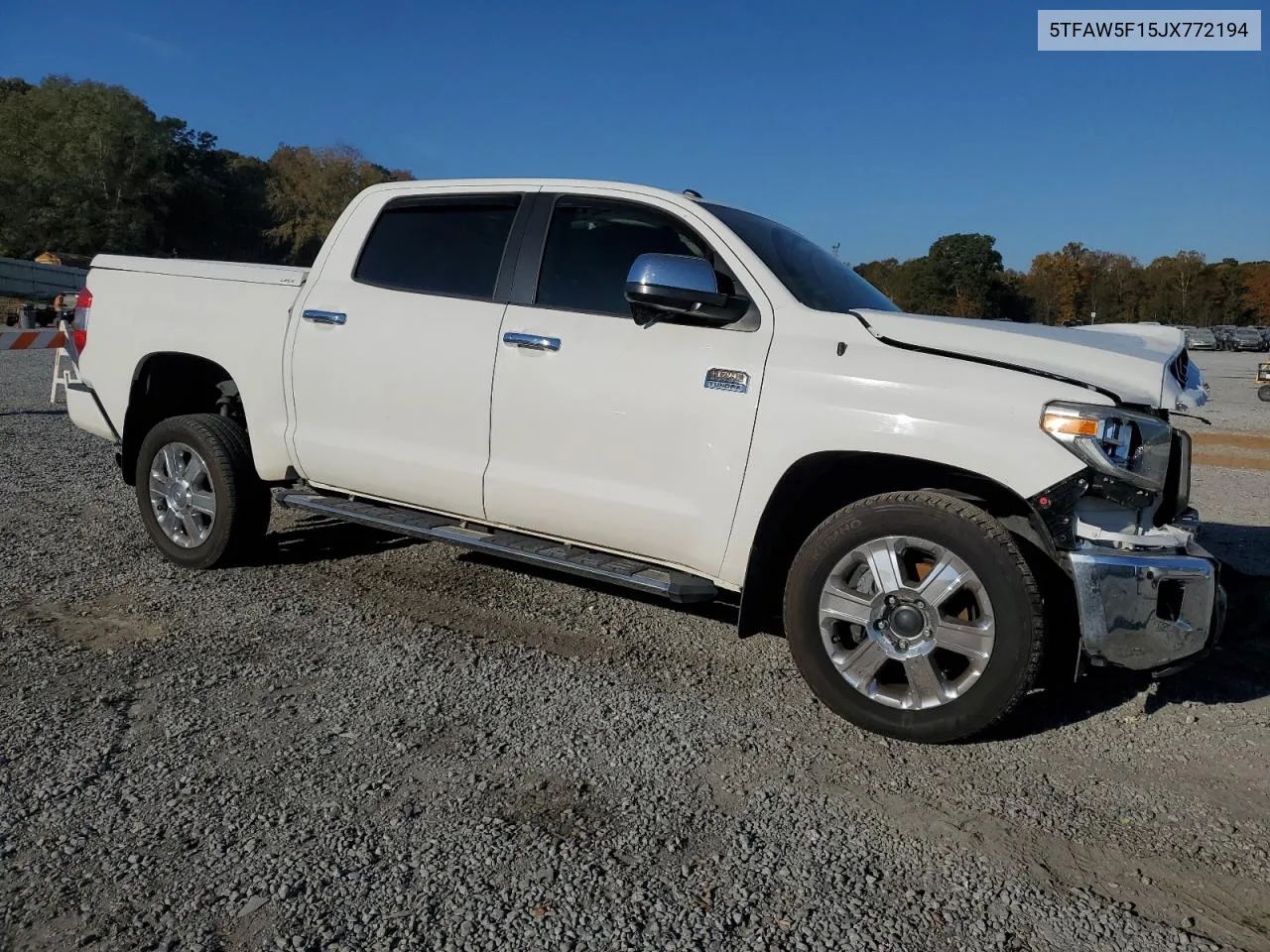 2018 Toyota Tundra Crewmax 1794 VIN: 5TFAW5F15JX772194 Lot: 77962754