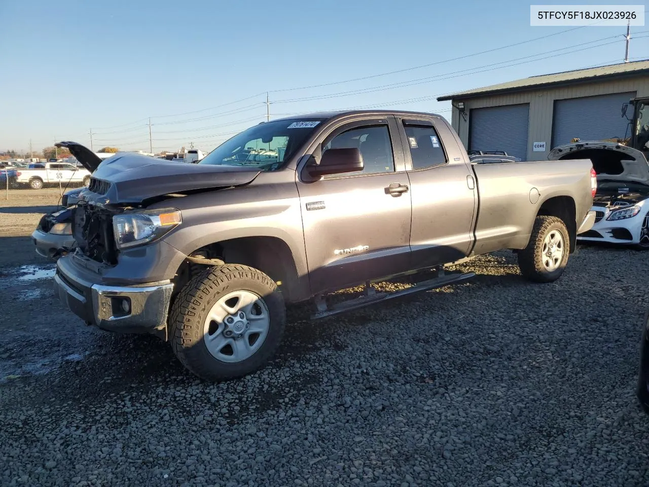 2018 Toyota Tundra Double Cab Sr VIN: 5TFCY5F18JX023926 Lot: 79761474