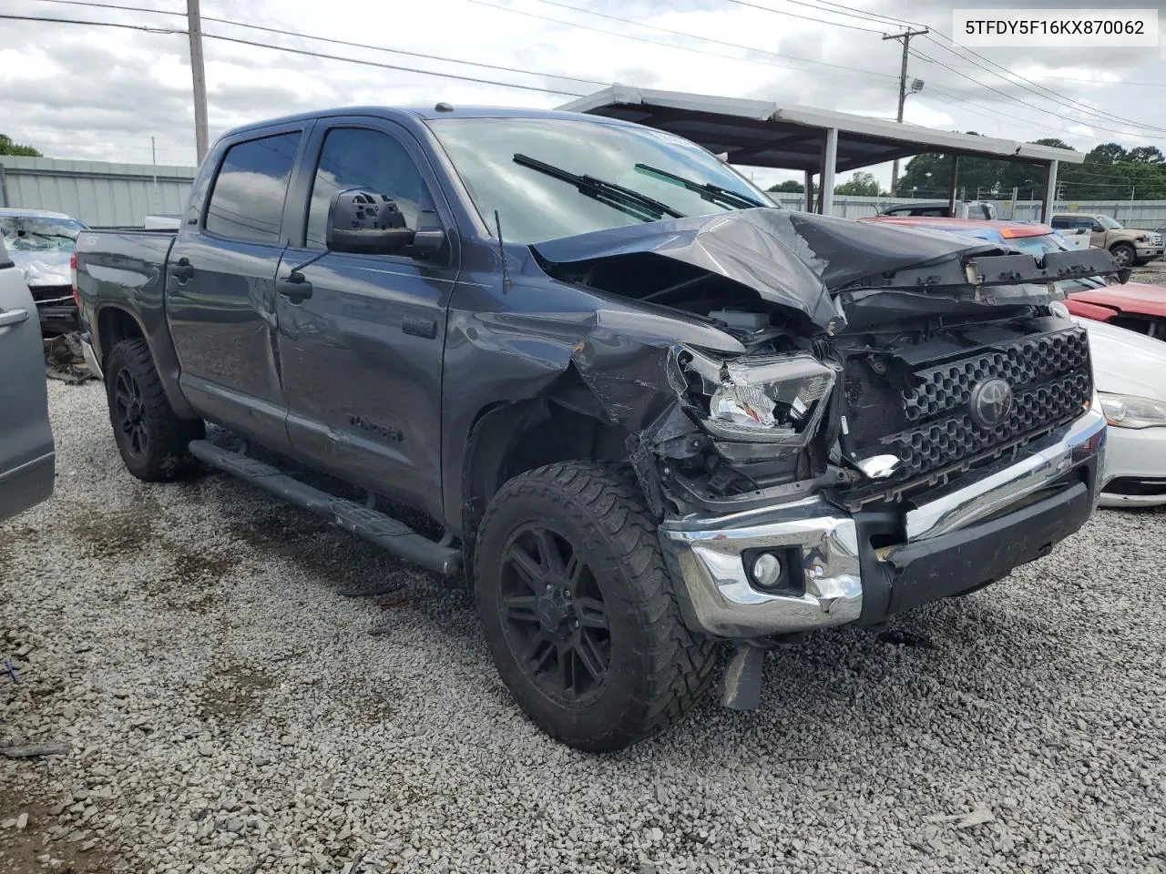 2019 Toyota Tundra Crewmax Sr5 VIN: 5TFDY5F16KX870062 Lot: 66461514