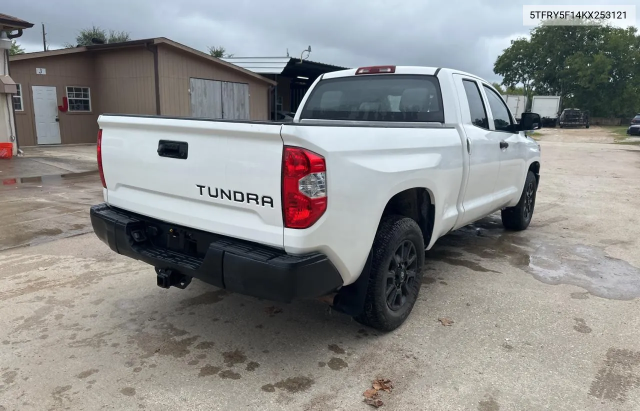 2019 Toyota Tundra Double Cab Sr VIN: 5TFRY5F14KX253121 Lot: 69965014