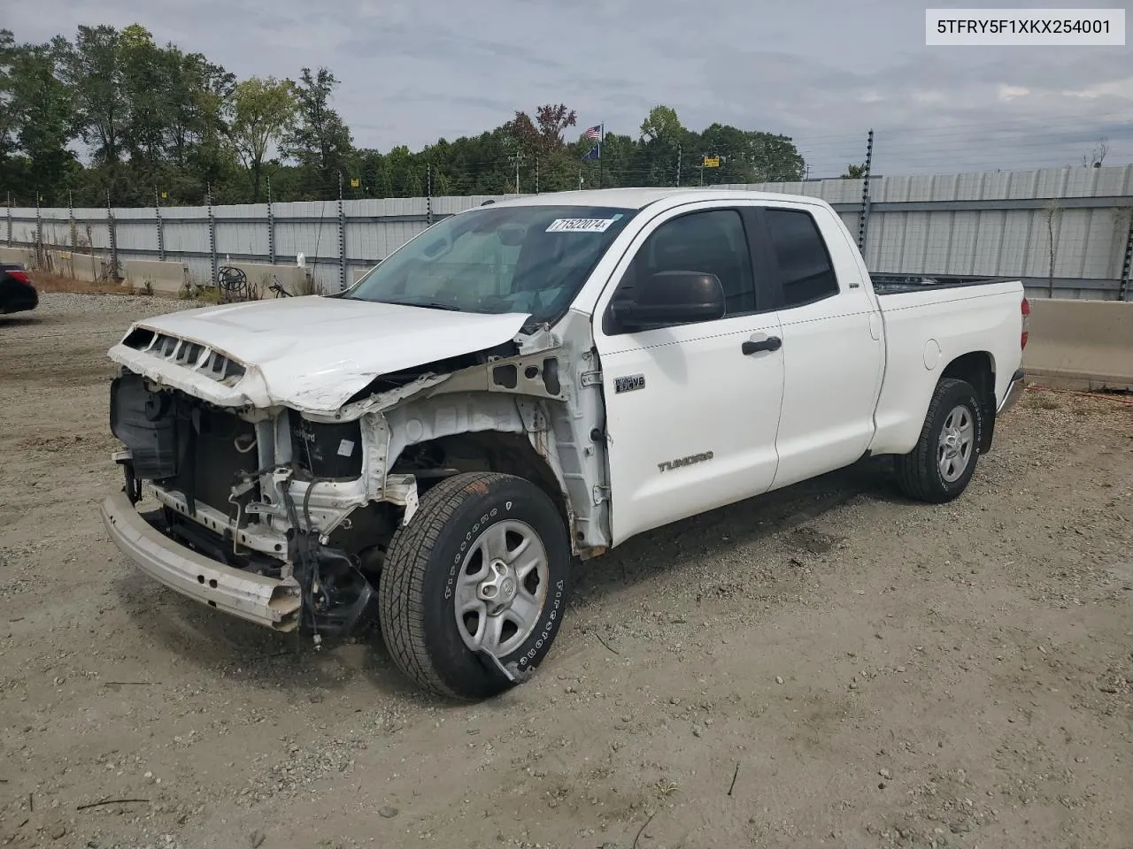 2019 Toyota Tundra Double Cab Sr VIN: 5TFRY5F1XKX254001 Lot: 71522074