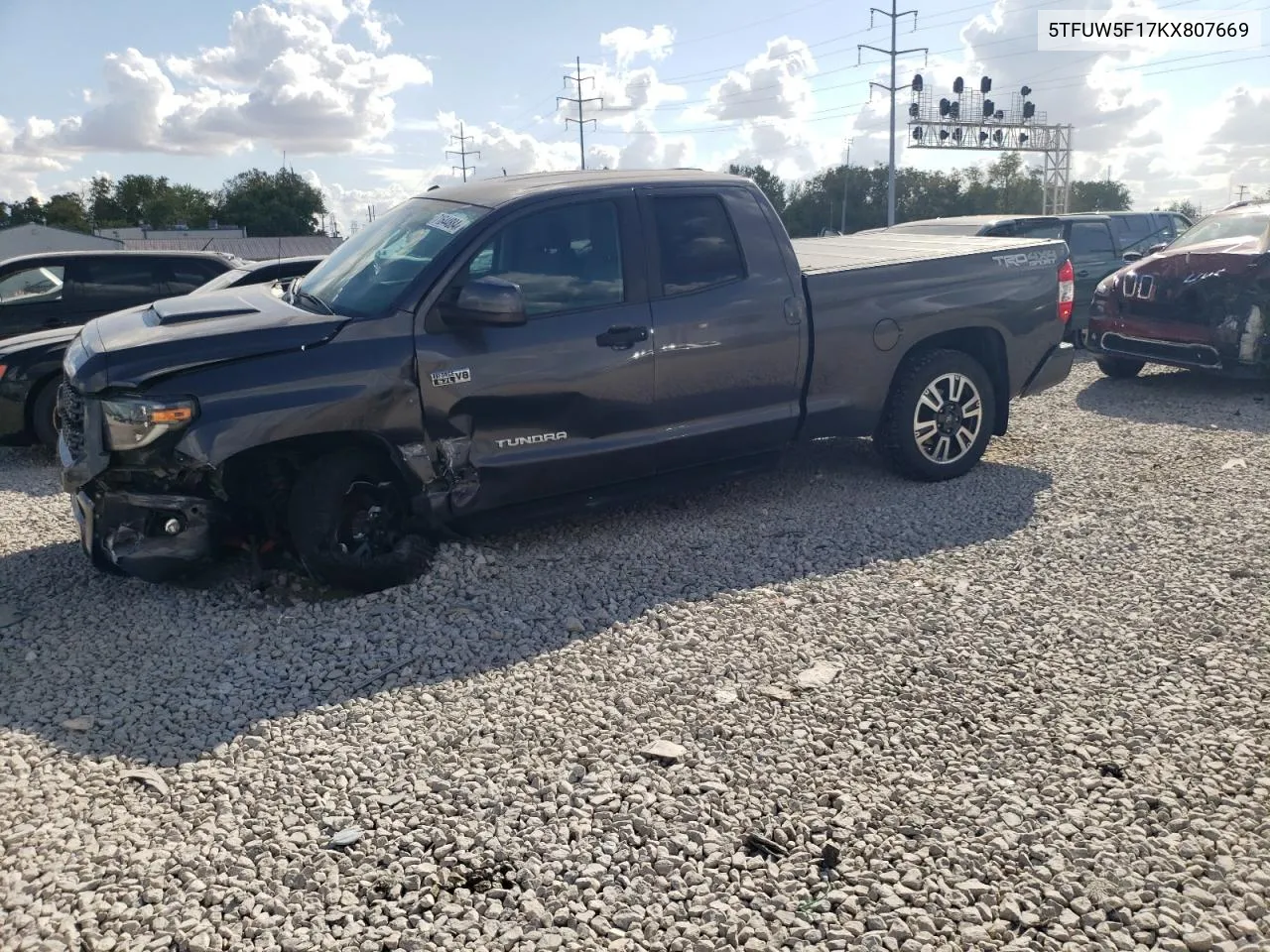 2019 Toyota Tundra Double Cab Sr VIN: 5TFUW5F17KX807669 Lot: 71644884