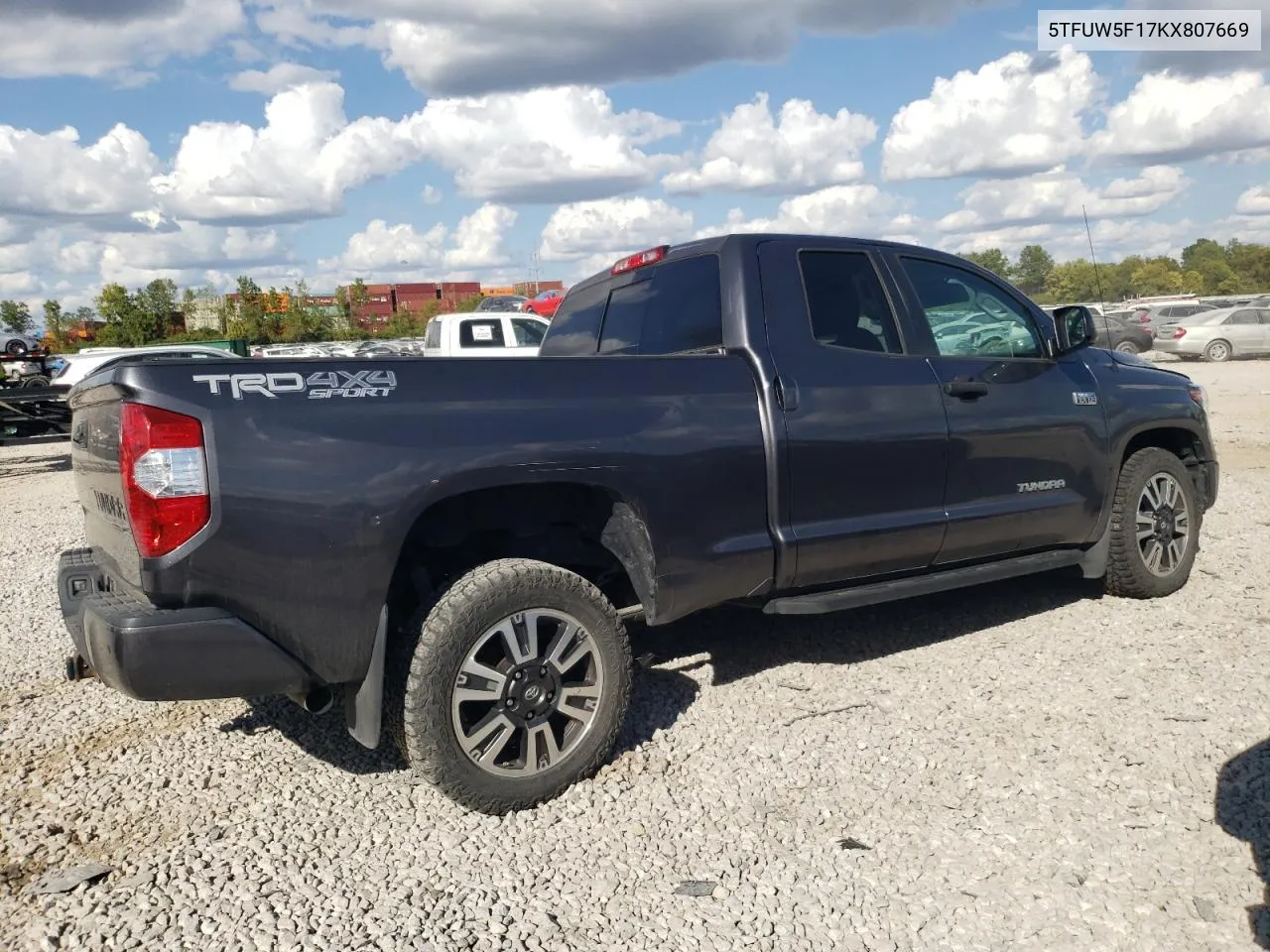 2019 Toyota Tundra Double Cab Sr VIN: 5TFUW5F17KX807669 Lot: 71644884