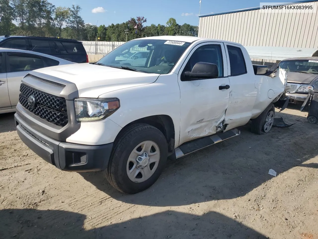 2019 Toyota Tundra Double Cab Sr VIN: 5TFUM5F16KX083995 Lot: 72506944