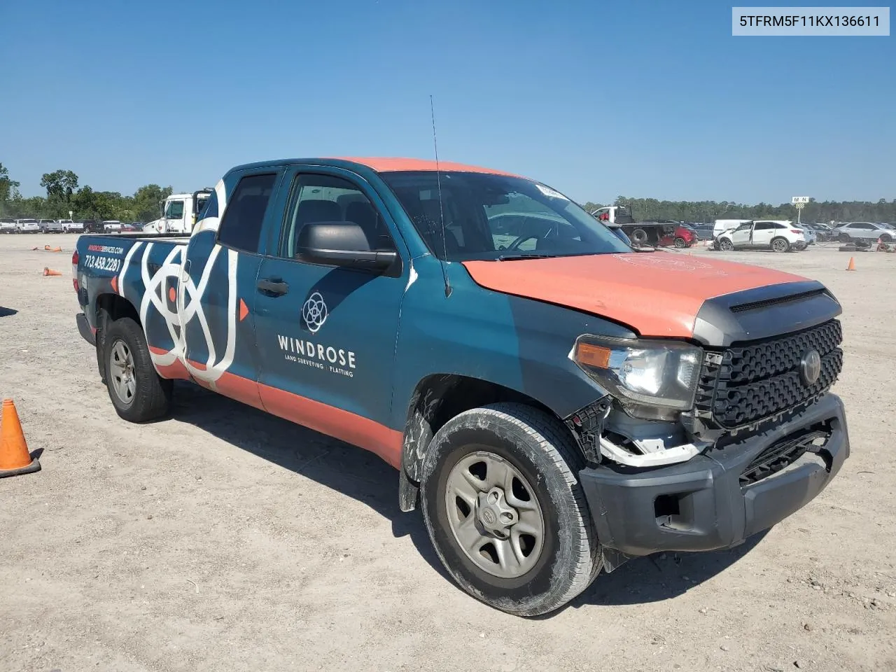 2019 Toyota Tundra Double Cab Sr VIN: 5TFRM5F11KX136611 Lot: 72948514