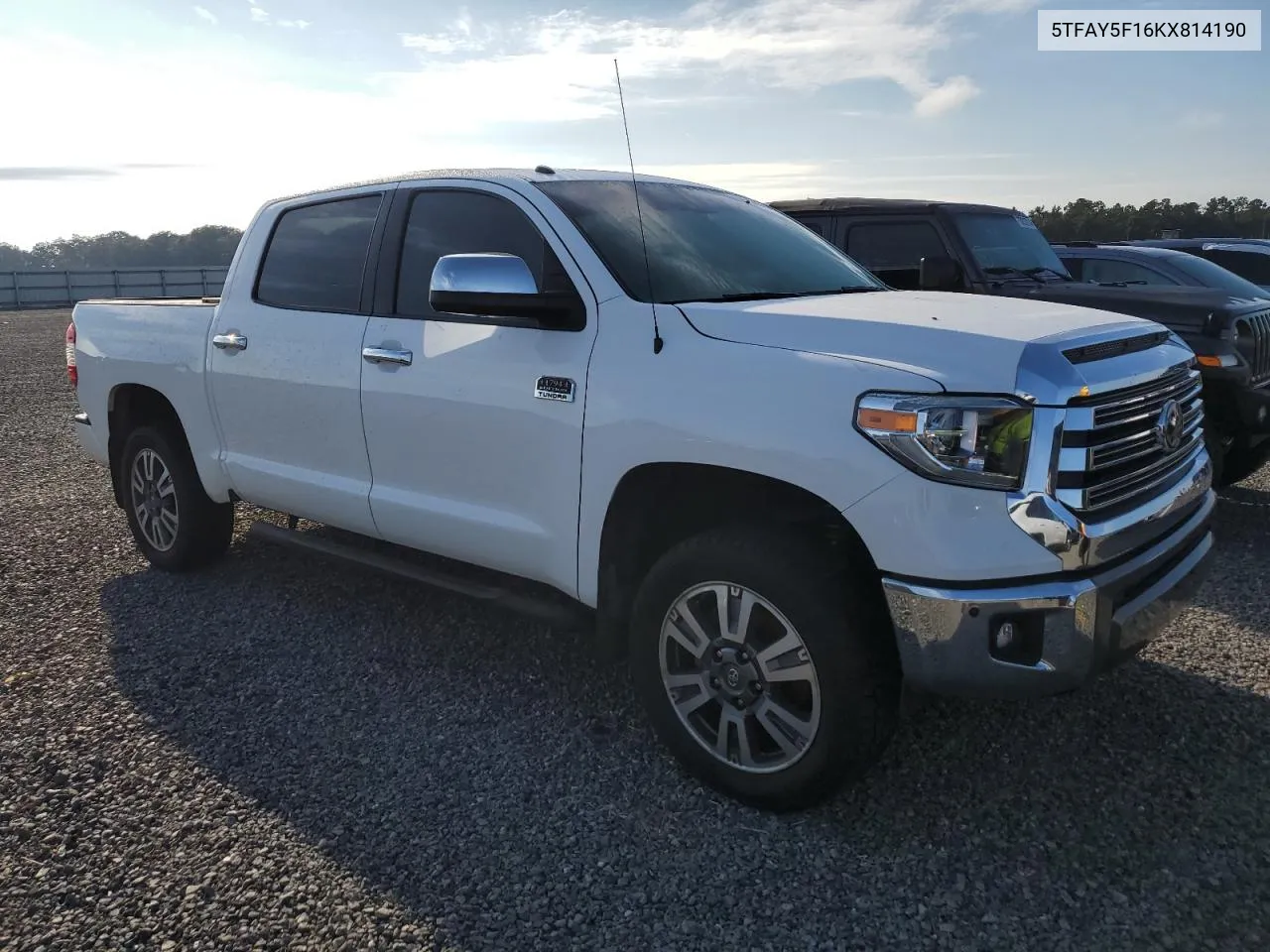 2019 Toyota Tundra Crewmax 1794 VIN: 5TFAY5F16KX814190 Lot: 73728114