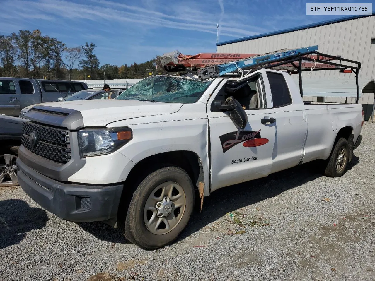 2019 Toyota Tundra Double Cab Sr VIN: 5TFTY5F11KX010758 Lot: 73974664