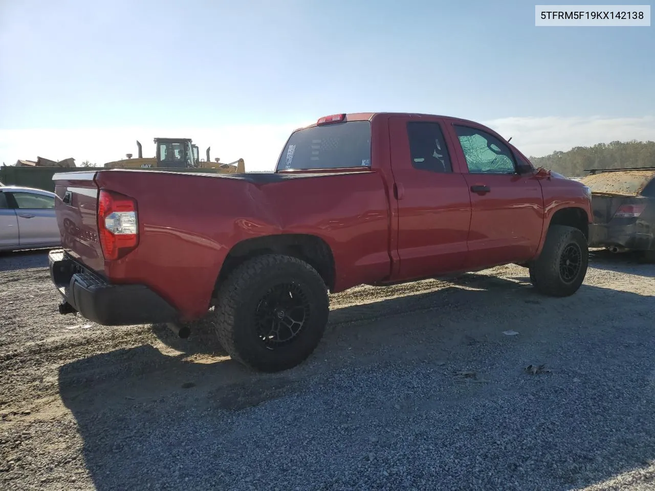 2019 Toyota Tundra Double Cab Sr VIN: 5TFRM5F19KX142138 Lot: 74858004