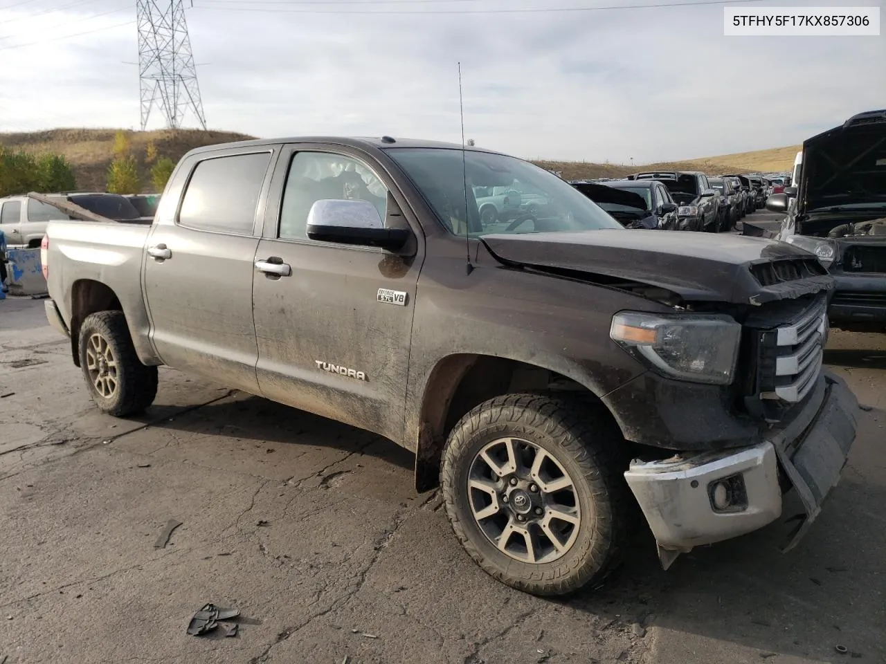 2019 Toyota Tundra Crewmax Limited VIN: 5TFHY5F17KX857306 Lot: 75236734