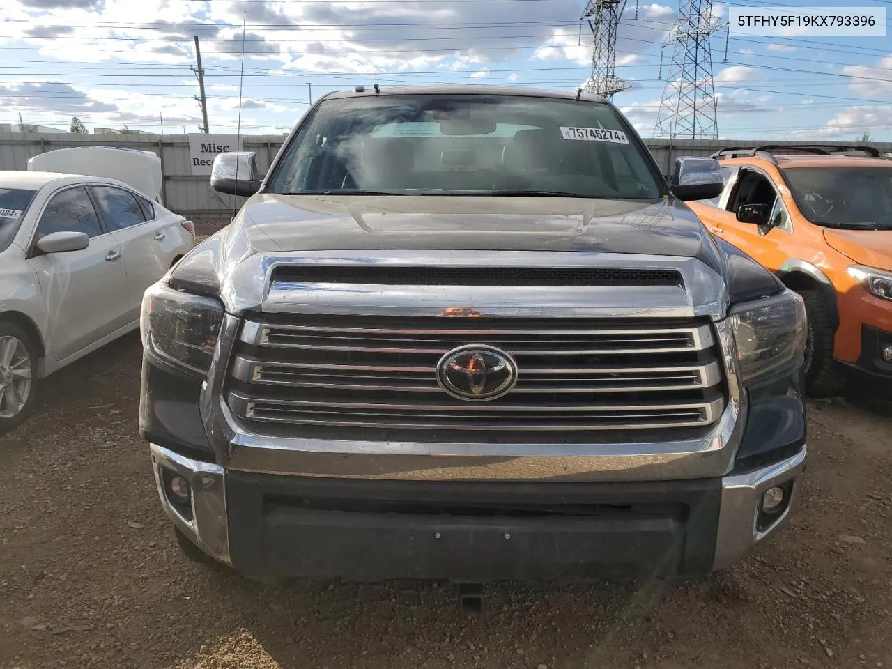 2019 Toyota Tundra Crewmax Limited VIN: 5TFHY5F19KX793396 Lot: 75746274