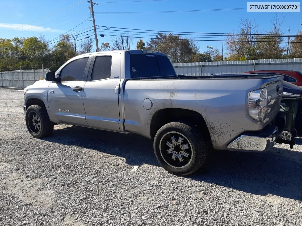 2019 Toyota Tundra Double Cab Sr VIN: 5TFUW5F17KX808773 Lot: 76770094