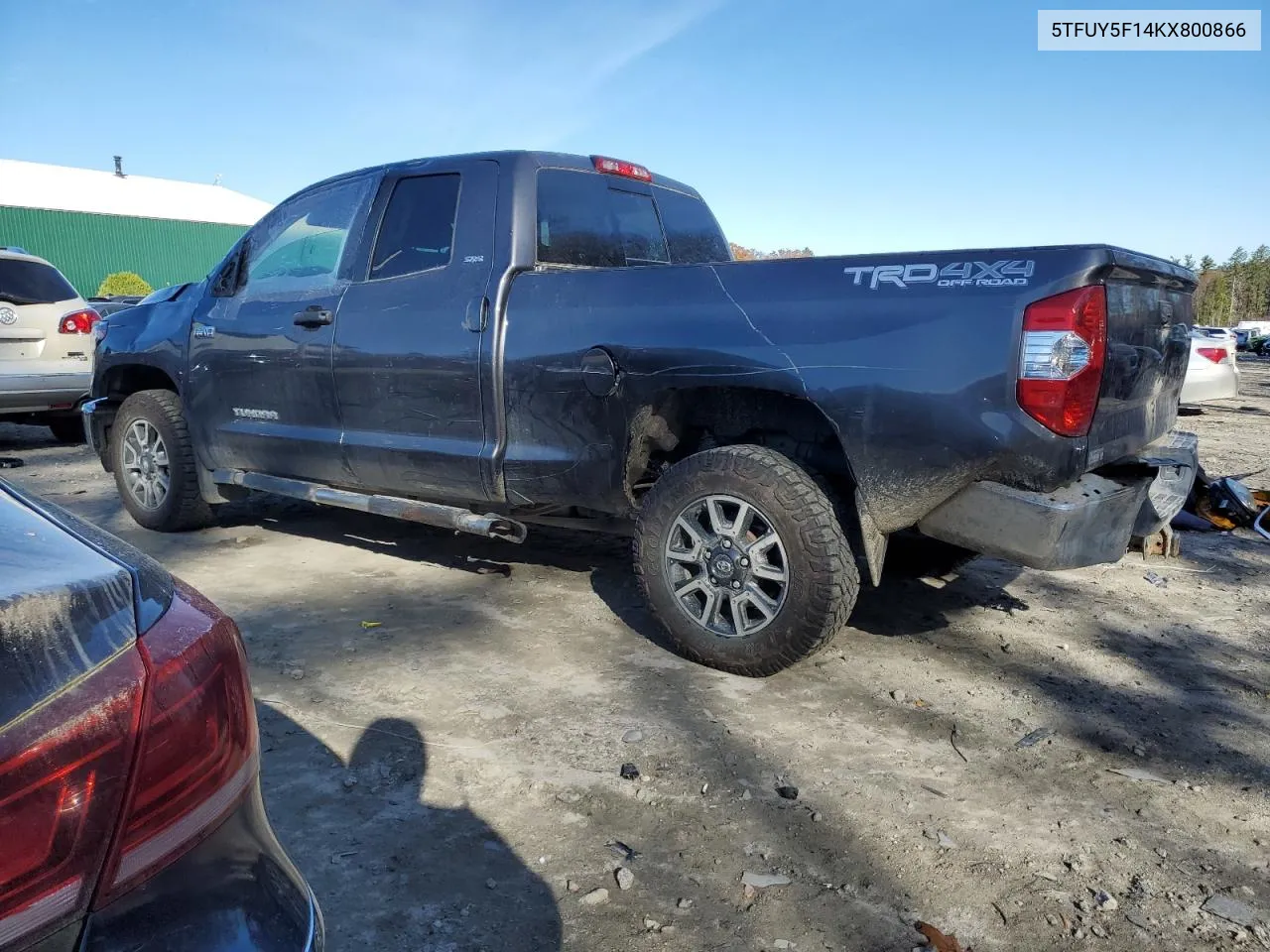 2019 Toyota Tundra Double Cab Sr VIN: 5TFUY5F14KX800866 Lot: 77032404