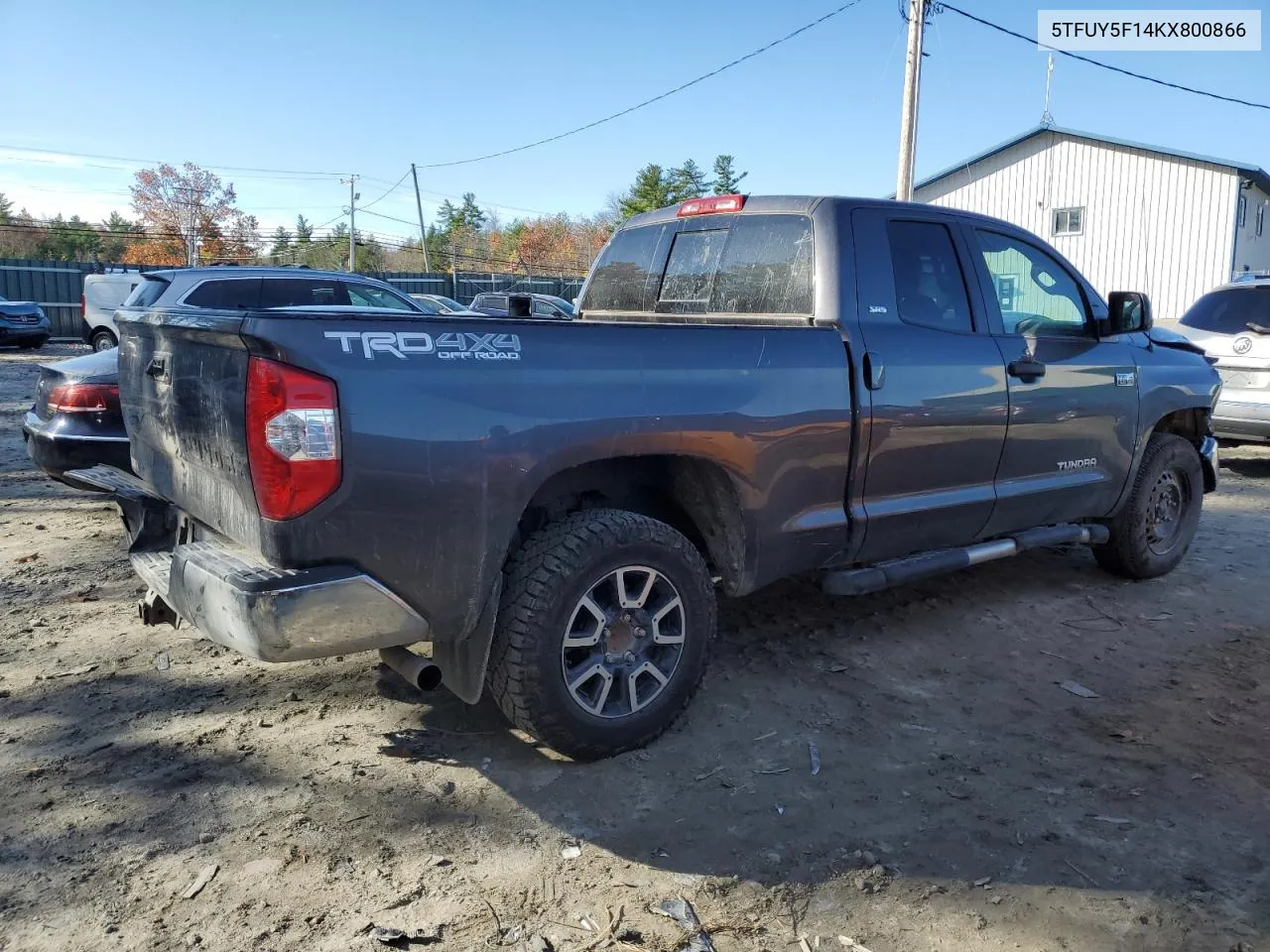 2019 Toyota Tundra Double Cab Sr VIN: 5TFUY5F14KX800866 Lot: 77032404