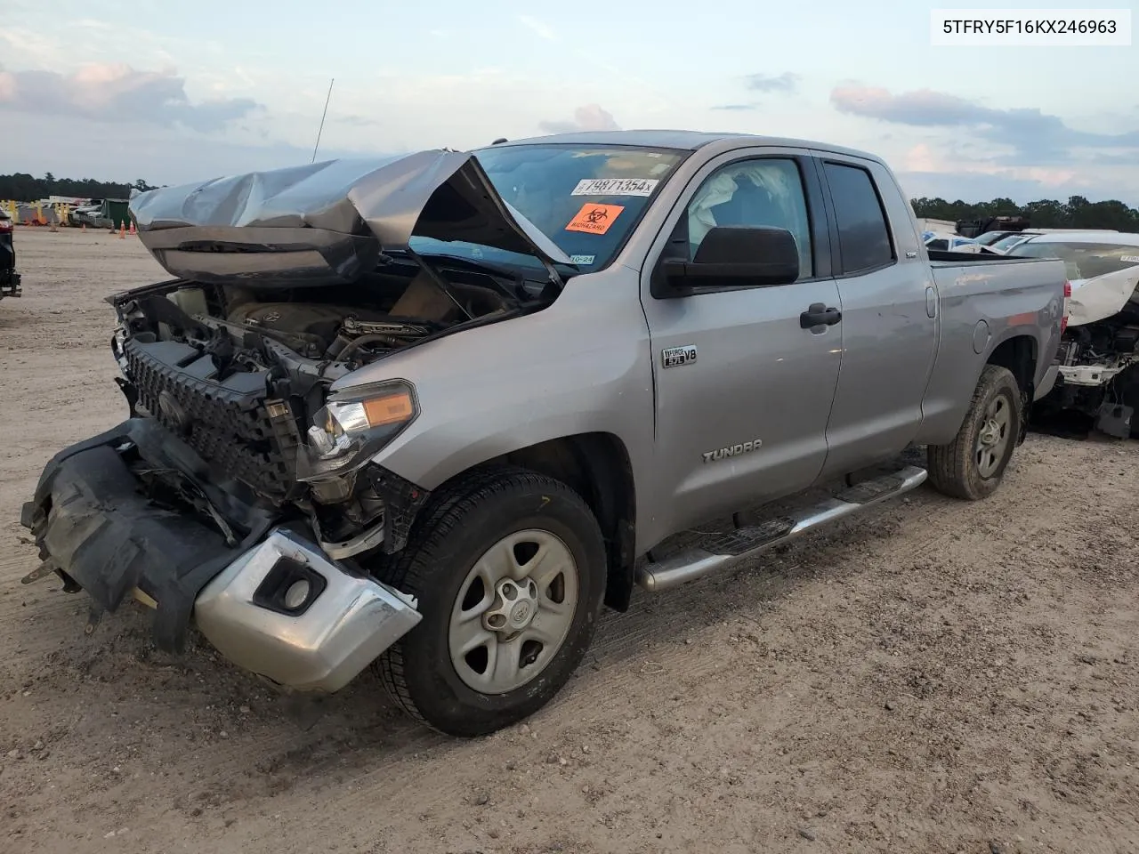 2019 Toyota Tundra Double Cab Sr VIN: 5TFRY5F16KX246963 Lot: 79871354