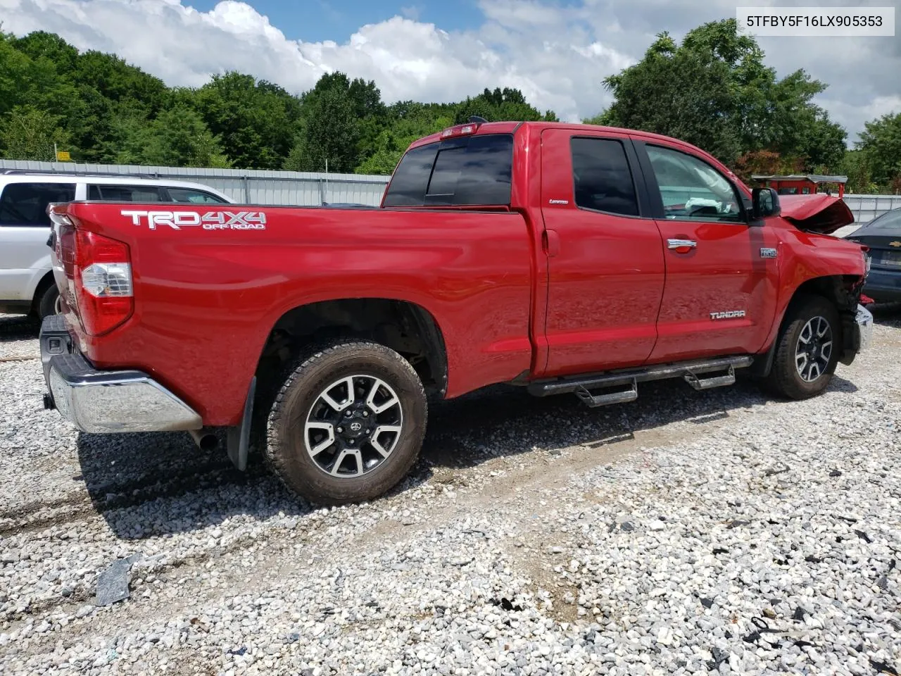 2020 Toyota Tundra Double Cab Limited VIN: 5TFBY5F16LX905353 Lot: 62150424