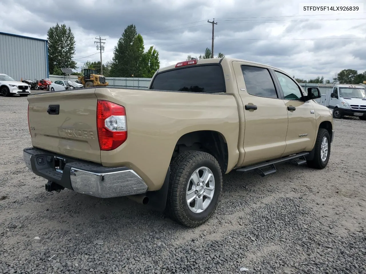 2020 Toyota Tundra Crewmax Sr5 VIN: 5TFDY5F14LX926839 Lot: 67646874