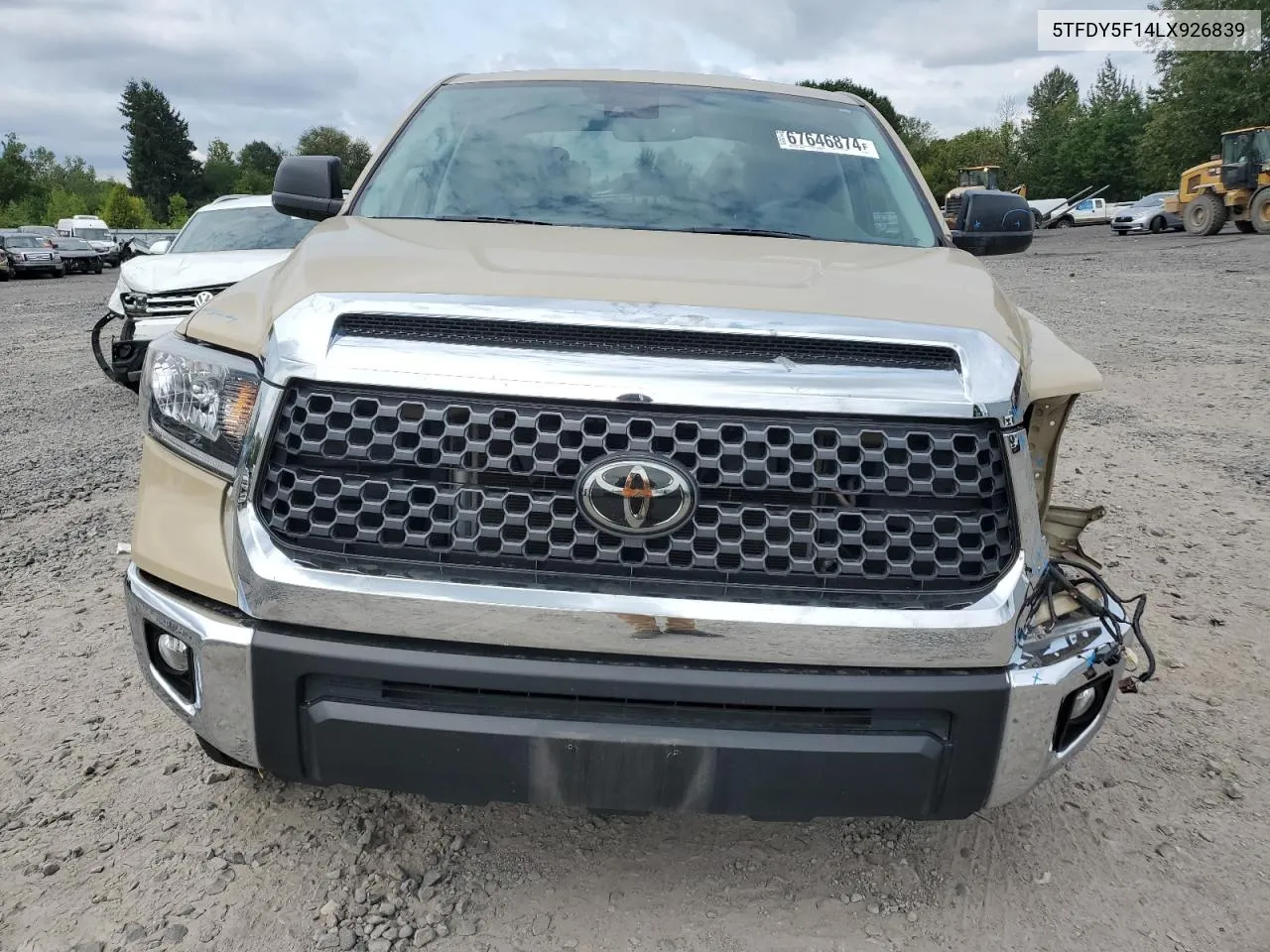 2020 Toyota Tundra Crewmax Sr5 VIN: 5TFDY5F14LX926839 Lot: 67646874