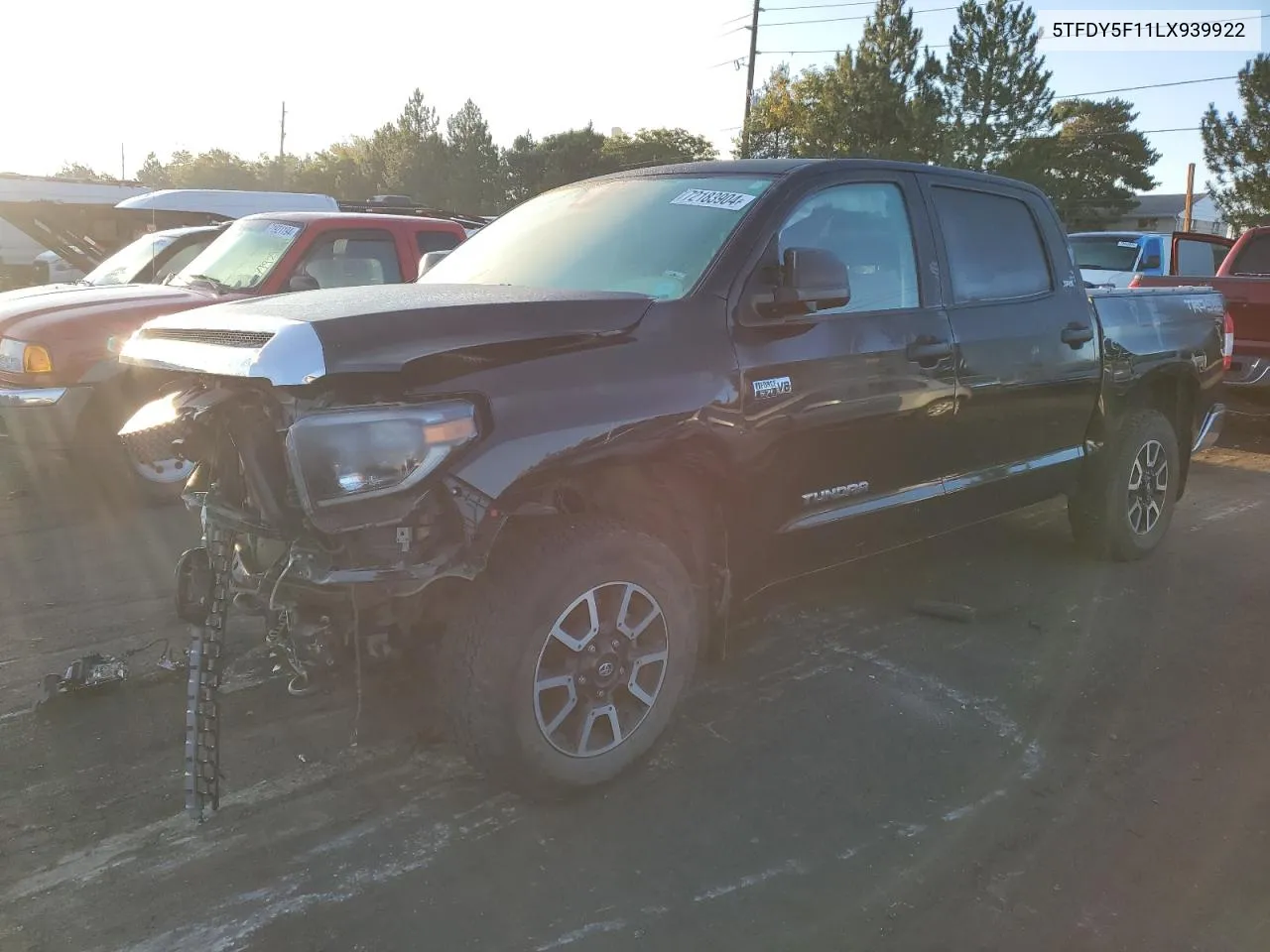 2020 Toyota Tundra Crewmax Sr5 VIN: 5TFDY5F11LX939922 Lot: 72183904