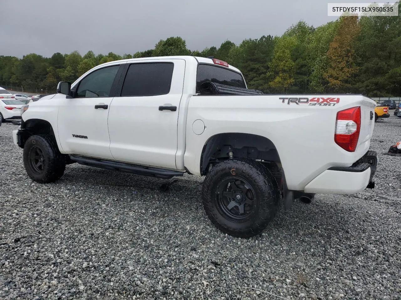 2020 Toyota Tundra Crewmax Sr5 VIN: 5TFDY5F15LX950535 Lot: 73156814