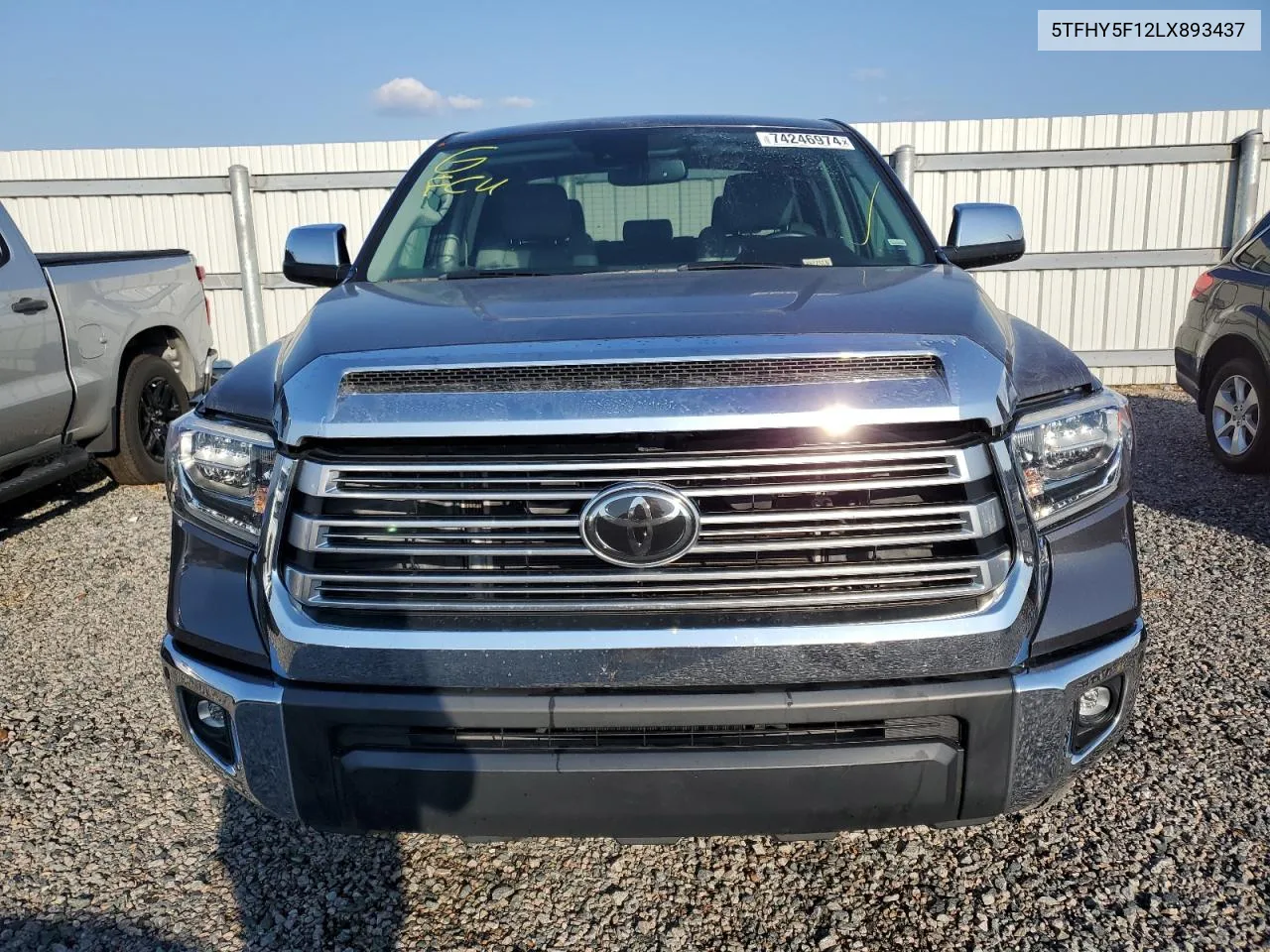 2020 Toyota Tundra Crewmax Limited VIN: 5TFHY5F12LX893437 Lot: 74246974