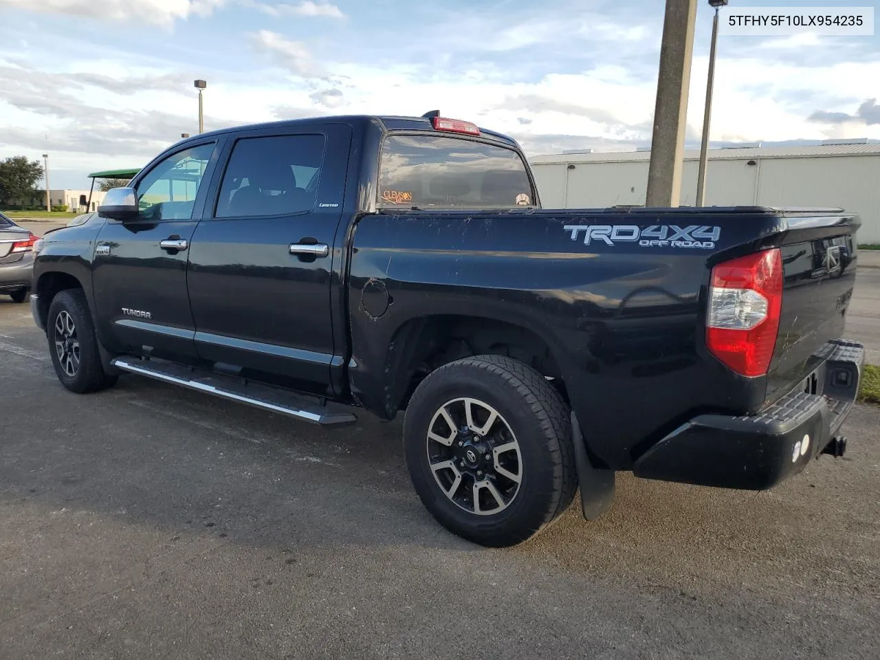 2020 Toyota Tundra Crewmax Limited VIN: 5TFHY5F10LX954235 Lot: 75107374