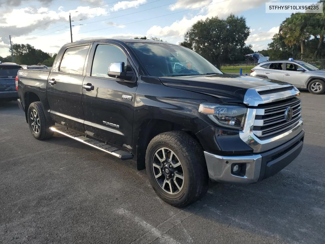 2020 Toyota Tundra Crewmax Limited VIN: 5TFHY5F10LX954235 Lot: 75107374