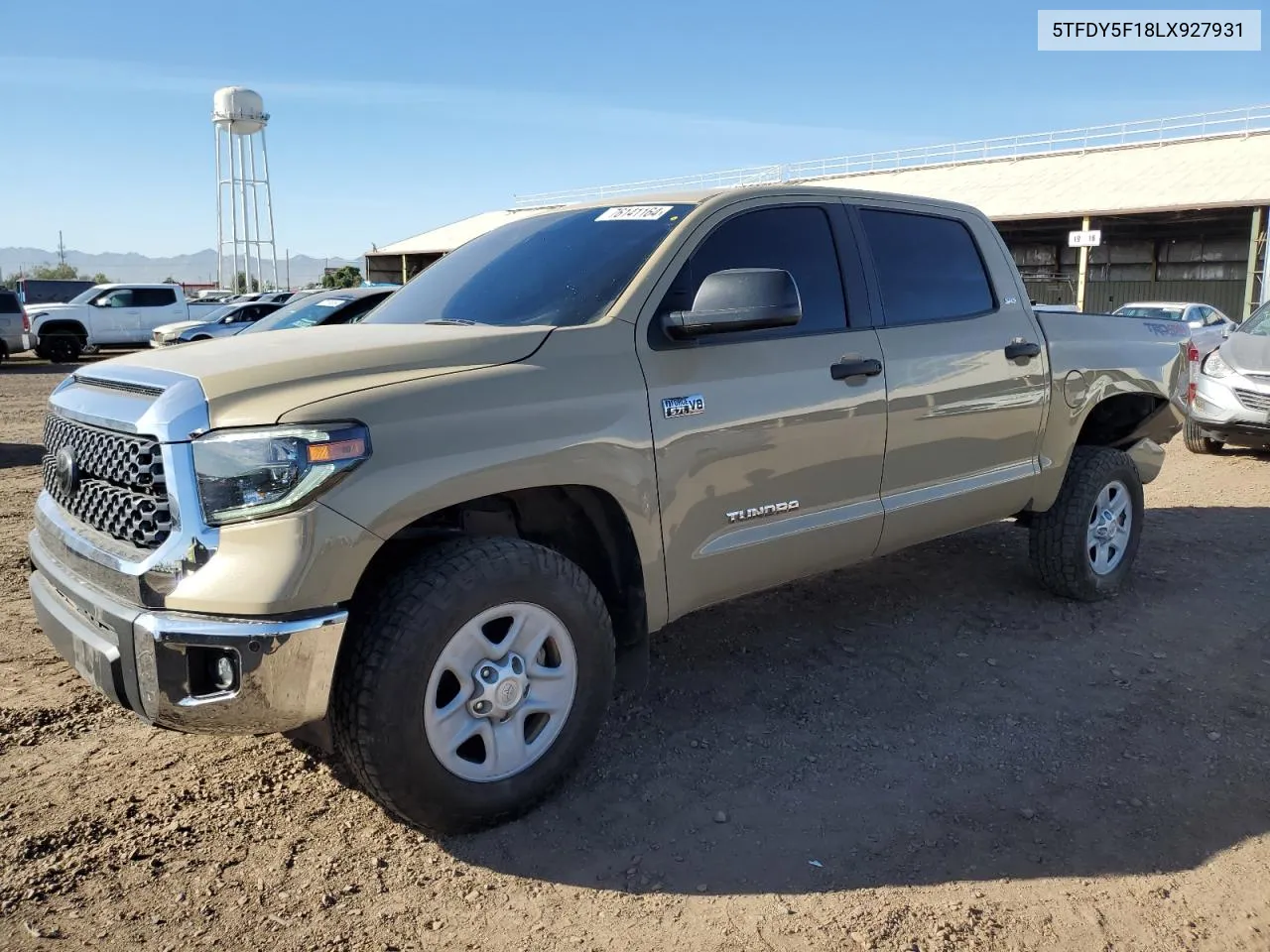 2020 Toyota Tundra Crewmax Sr5 VIN: 5TFDY5F18LX927931 Lot: 76141164