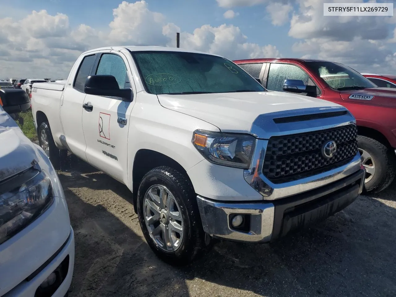 2020 Toyota Tundra Double Cab Sr VIN: 5TFRY5F11LX269729 Lot: 76517774