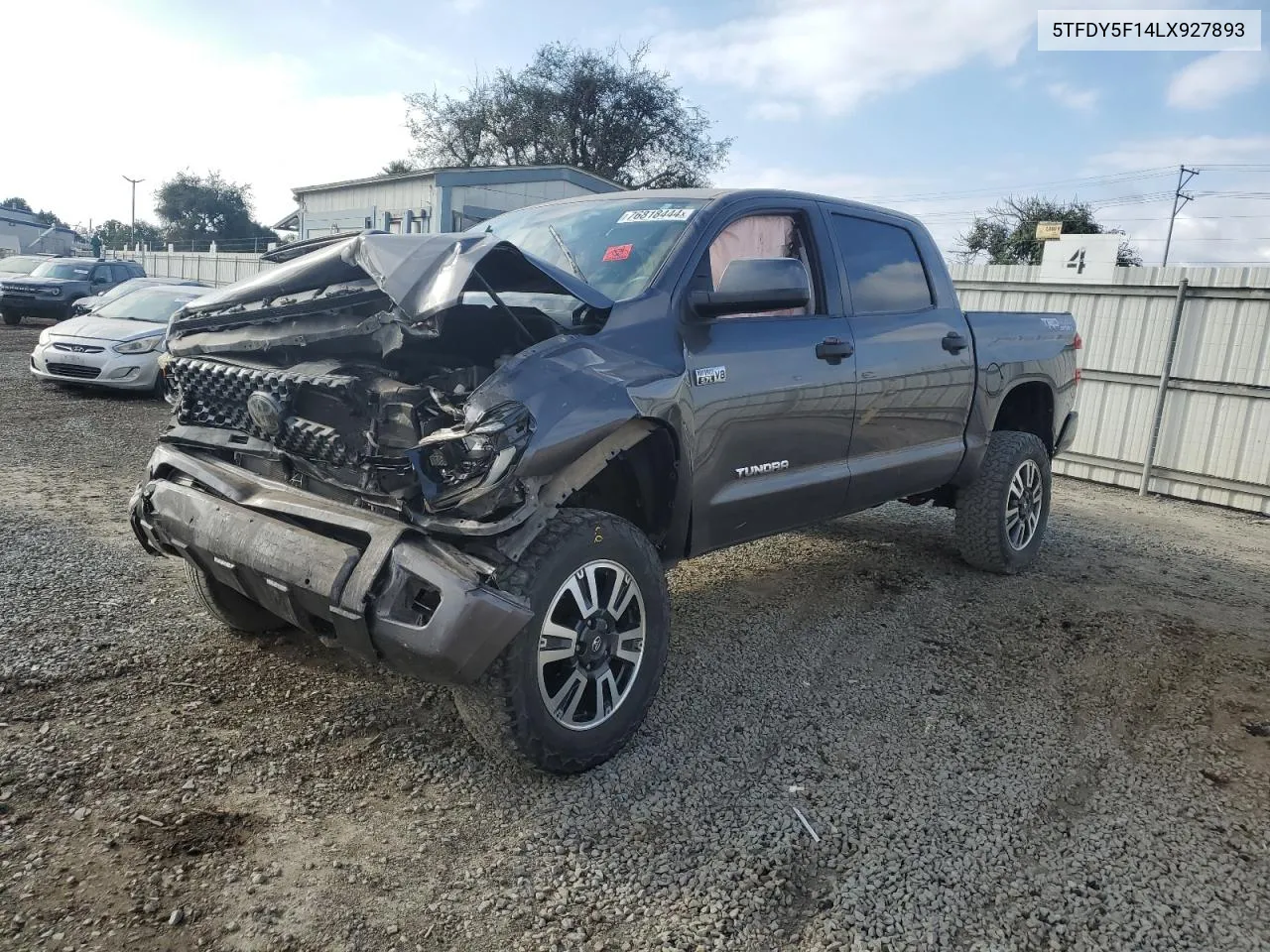 2020 Toyota Tundra Crewmax Sr5 VIN: 5TFDY5F14LX927893 Lot: 76818444