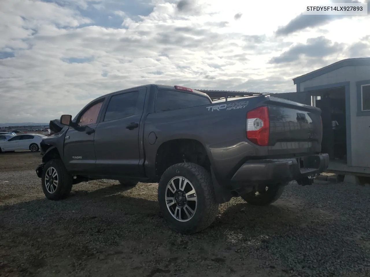 2020 Toyota Tundra Crewmax Sr5 VIN: 5TFDY5F14LX927893 Lot: 76818444