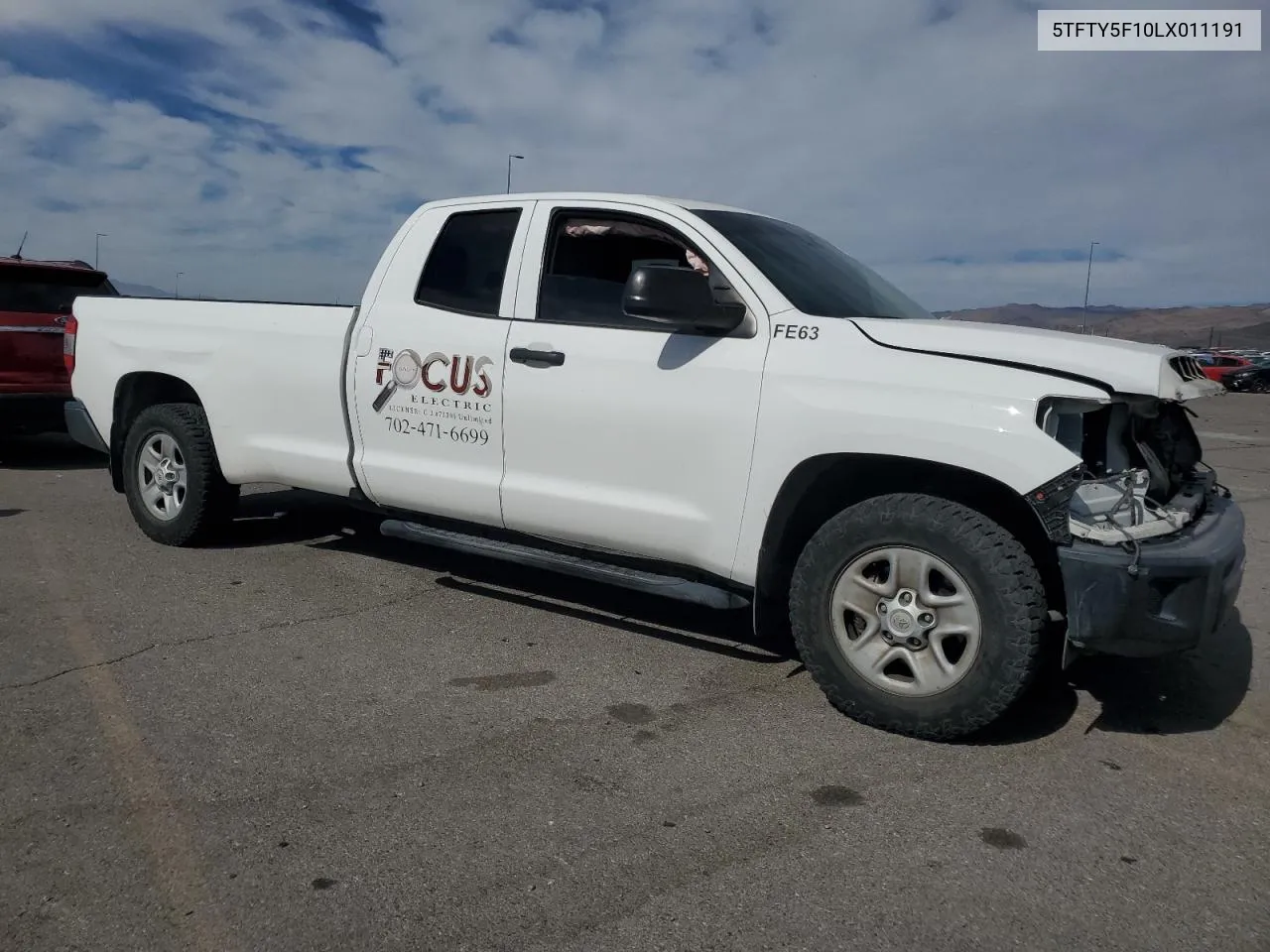 2020 Toyota Tundra Double Cab Sr VIN: 5TFTY5F10LX011191 Lot: 77595574