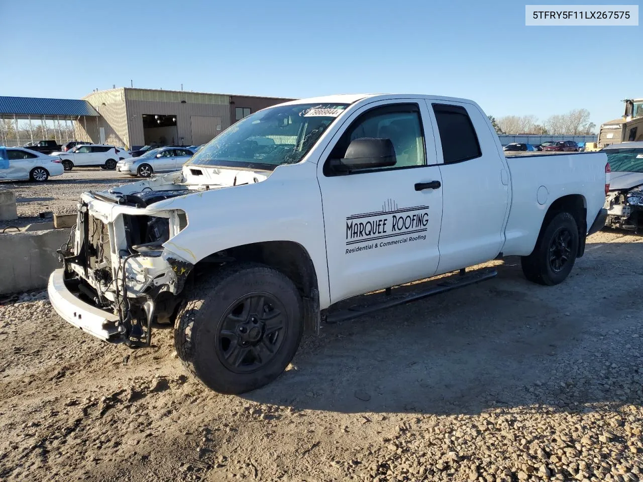 2020 Toyota Tundra Double Cab Sr VIN: 5TFRY5F11LX267575 Lot: 79869844