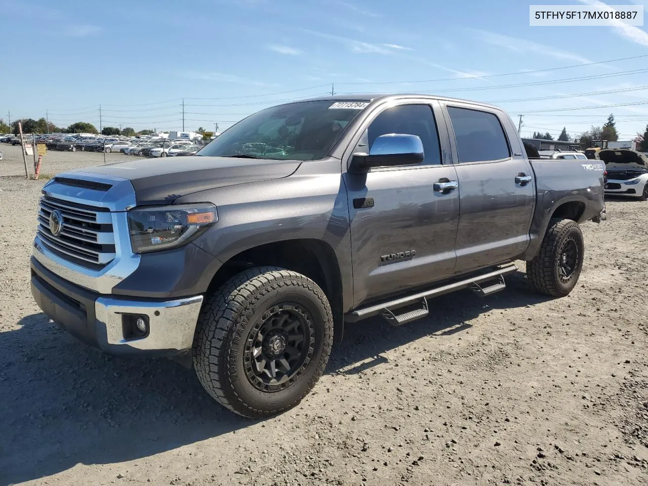 2021 Toyota Tundra Crewmax Limited VIN: 5TFHY5F17MX018887 Lot: 72715784