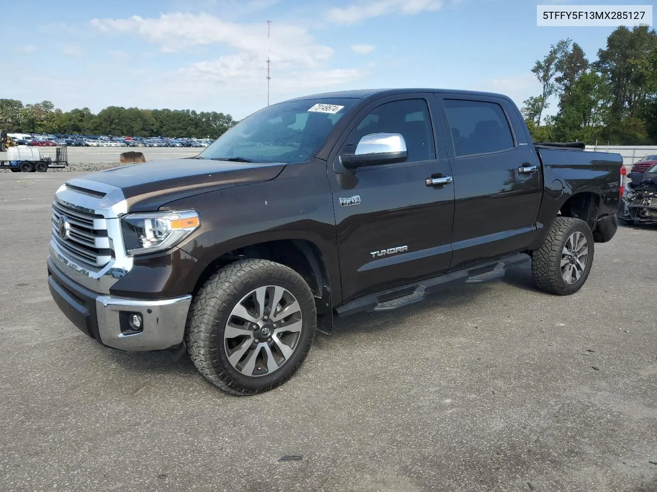 2021 Toyota Tundra Crewmax Limited VIN: 5TFFY5F13MX285127 Lot: 73149574