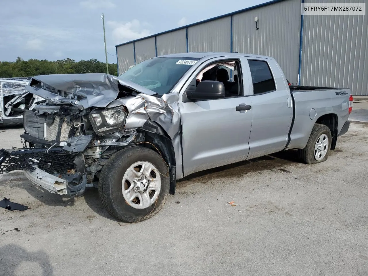 2021 Toyota Tundra Double Cab Sr VIN: 5TFRY5F17MX287072 Lot: 73240784