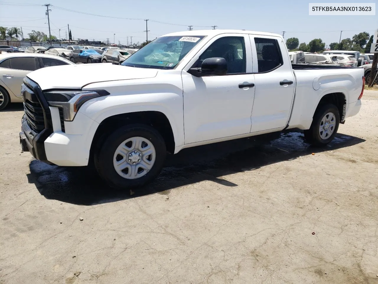 2022 Toyota Tundra Double Cab Sr VIN: 5TFKB5AA3NX013623 Lot: 56168634