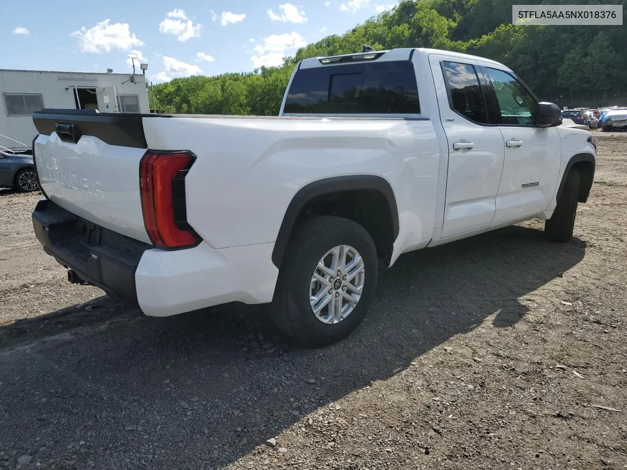 2022 Toyota Tundra Double Cab Sr VIN: 5TFLA5AA5NX018376 Lot: 56794474