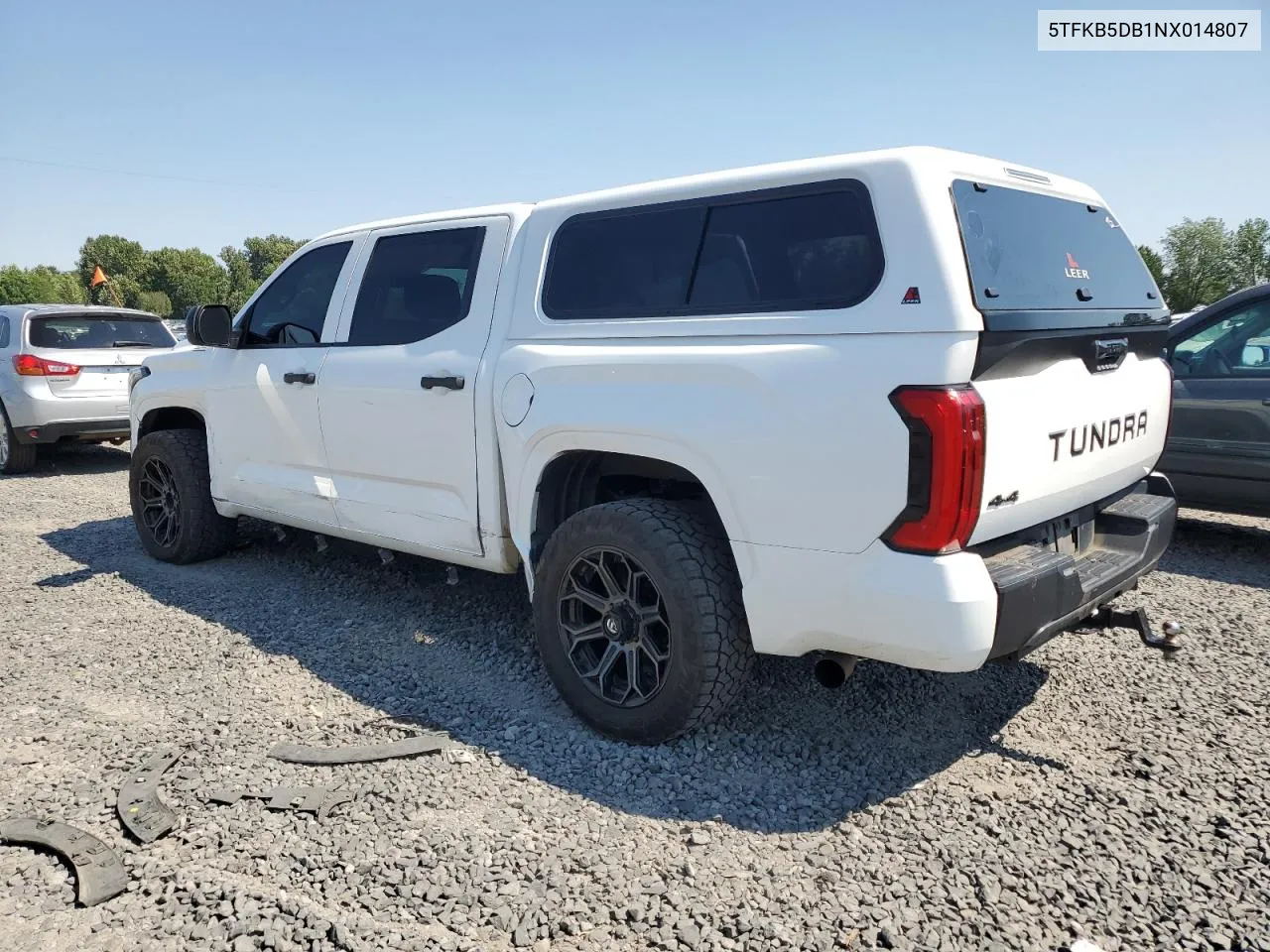 2022 Toyota Tundra Crewmax Sr VIN: 5TFKB5DB1NX014807 Lot: 61888704