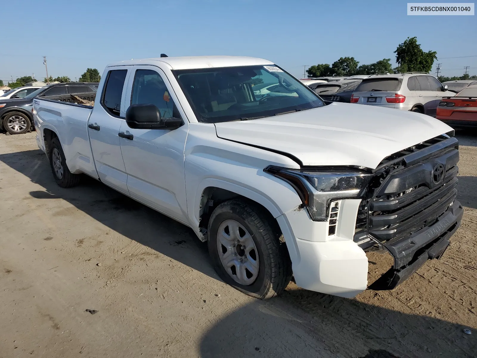 2022 Toyota Tundra Double Cab Sr VIN: 5TFKB5CD8NX001040 Lot: 66369344