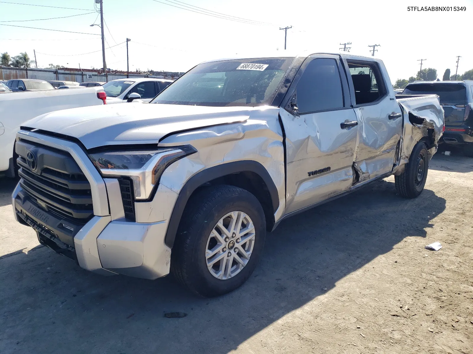 2022 Toyota Tundra Crewmax Sr VIN: 5TFLA5AB8NX015349 Lot: 68870194