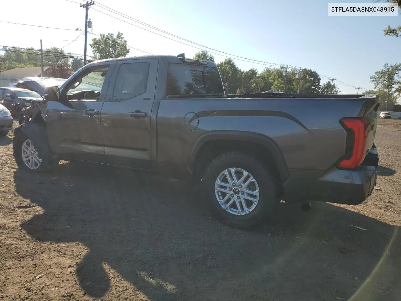 2022 Toyota Tundra Double Cab Sr VIN: 5TFLA5DA8NX043915 Lot: 69502884