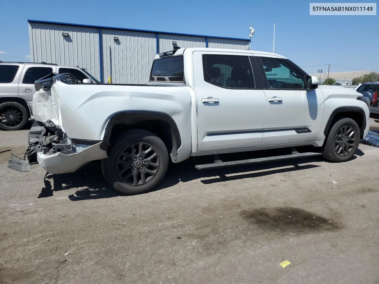 2022 Toyota Tundra Crewmax Platinum VIN: 5TFNA5AB1NX011149 Lot: 69998904