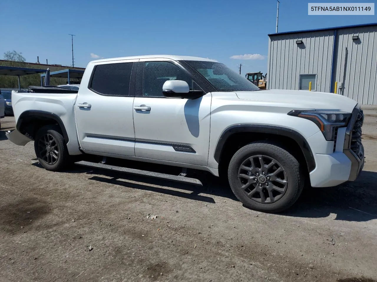 2022 Toyota Tundra Crewmax Platinum VIN: 5TFNA5AB1NX011149 Lot: 69998904