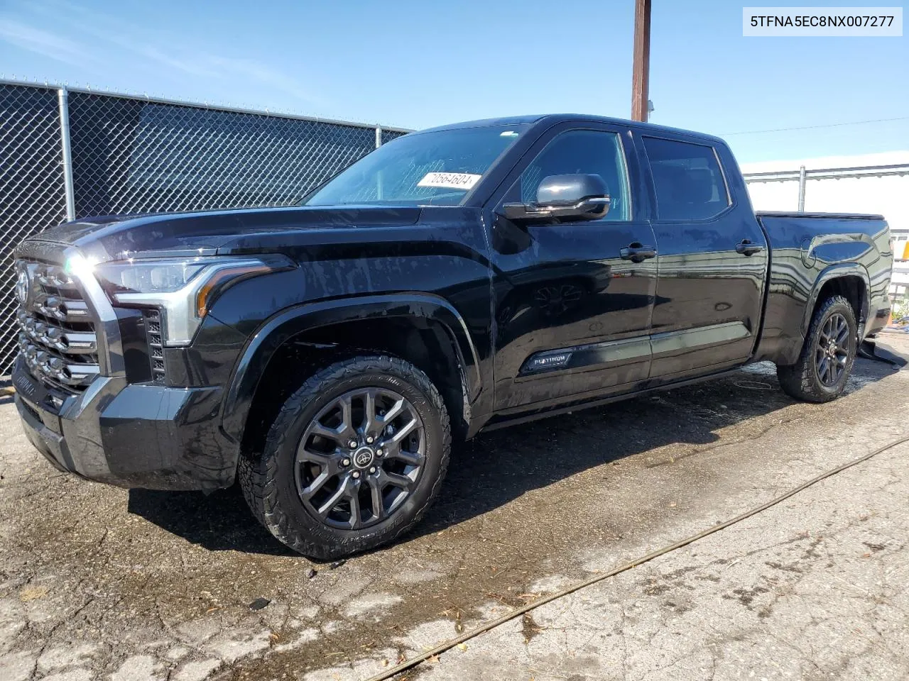 2022 Toyota Tundra Crewmax Platinum VIN: 5TFNA5EC8NX007277 Lot: 70564604