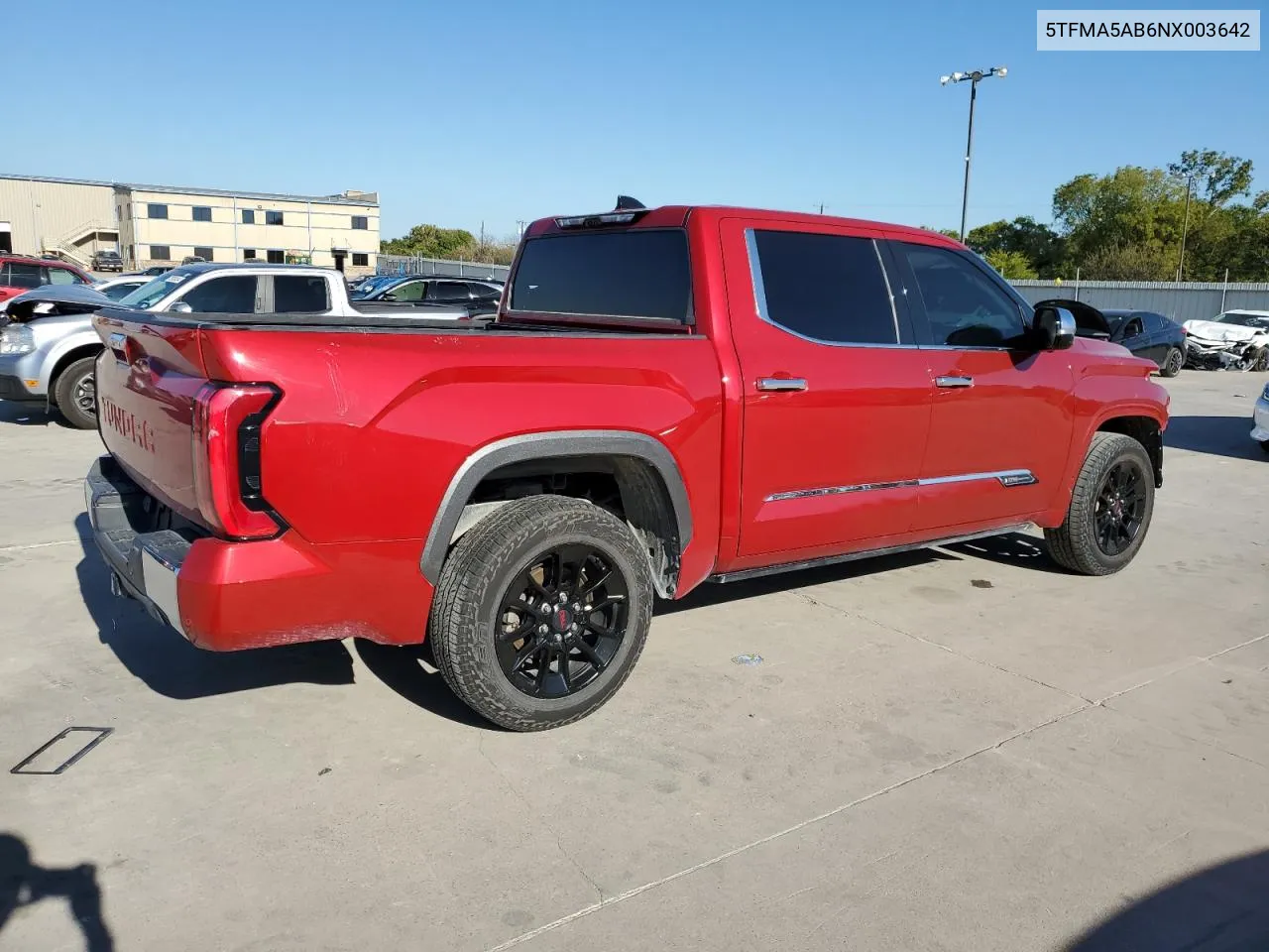 2022 Toyota Tundra Crewmax Platinum VIN: 5TFMA5AB6NX003642 Lot: 73561744