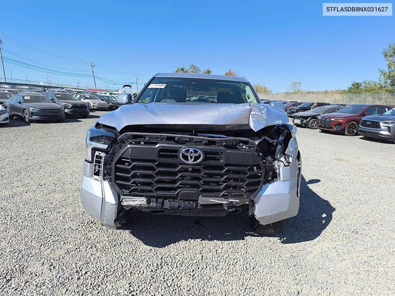 2022 Toyota Tundra Crewmax Sr VIN: 5TFLA5DB8NX031627 Lot: 73830894