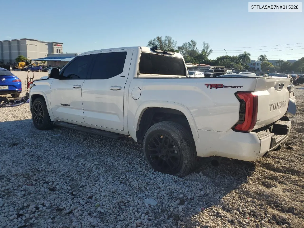 2022 Toyota Tundra Crewmax Sr VIN: 5TFLA5AB7NX015228 Lot: 74018484