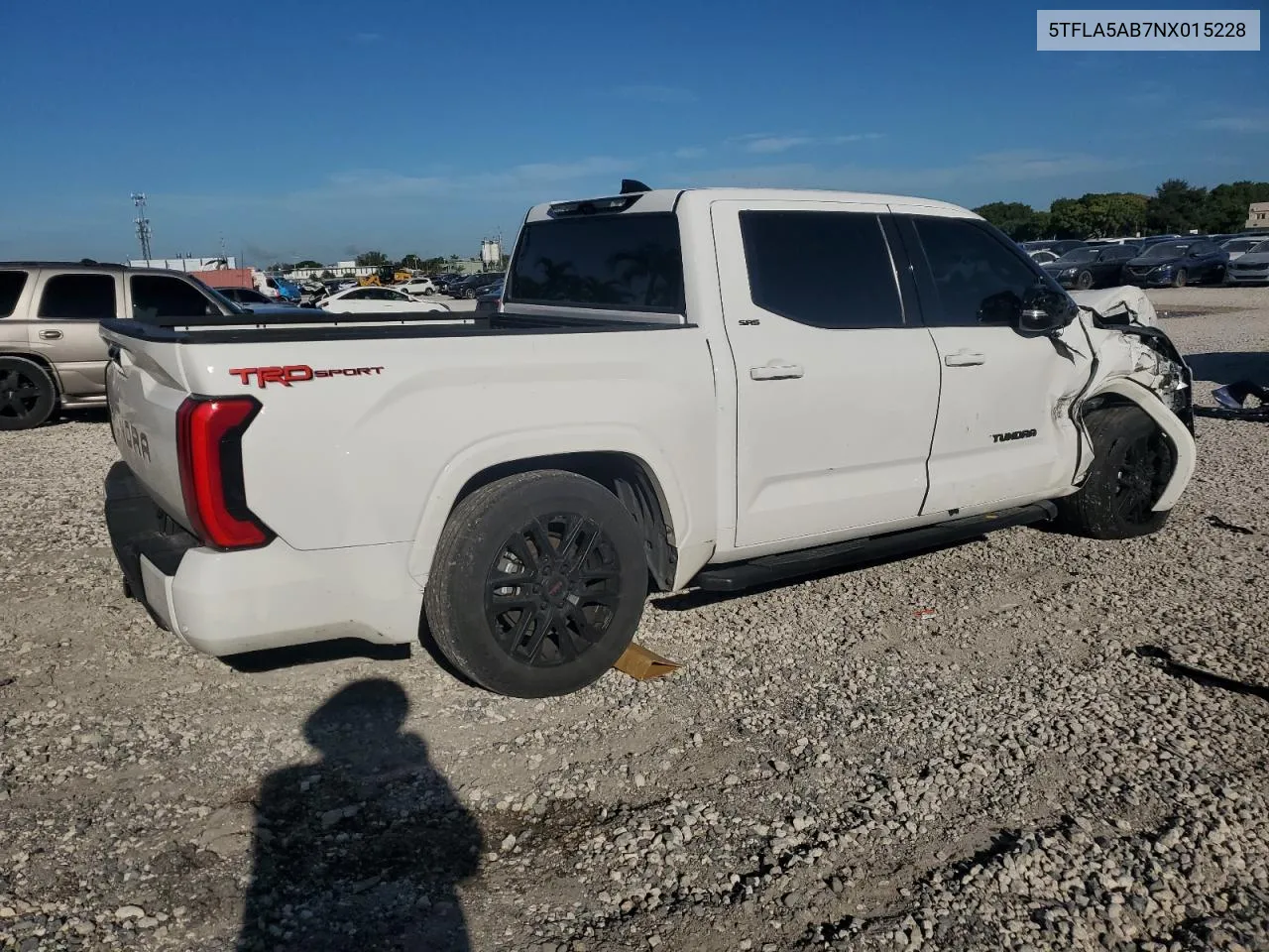 2022 Toyota Tundra Crewmax Sr VIN: 5TFLA5AB7NX015228 Lot: 74018484